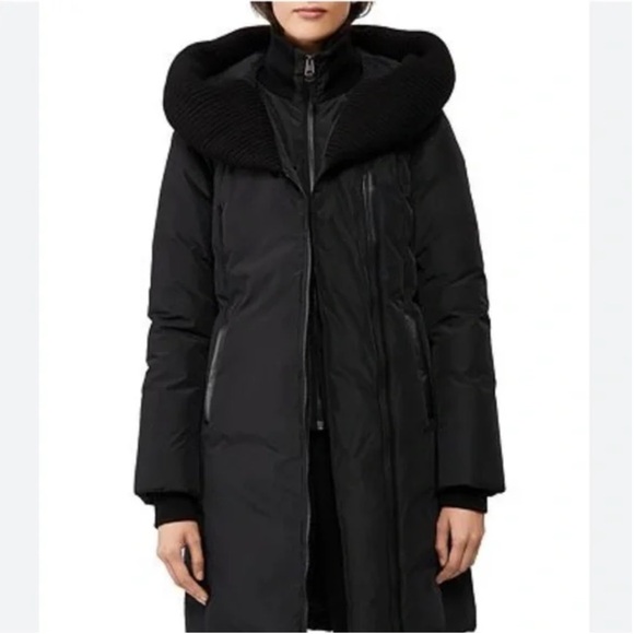MACKAGE Brigid Knit Trim Black Down Coat size small - Picture 1 of 6